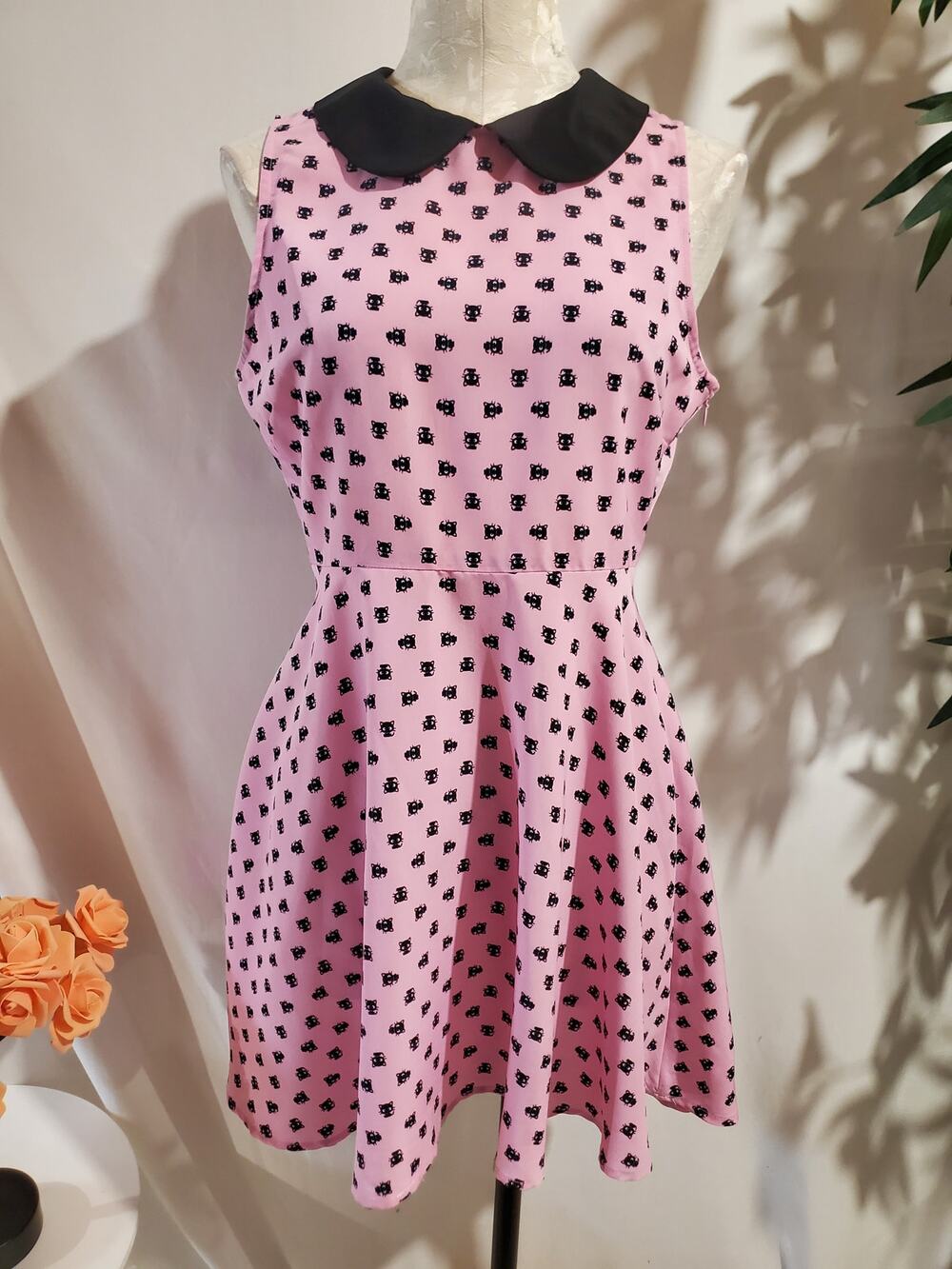 Hello Kitty Sanrio Forever 21 Chococat Peter Pan Collar Dress Size S Pink Kawaii